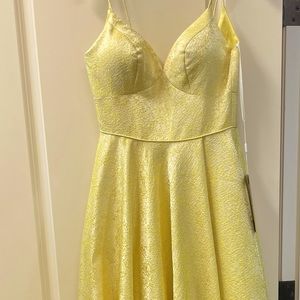 Fashion Ball Gown Double Straps Yellow